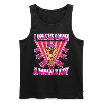 I love ice cream a waffle lot - Men's Premium Organic Tank Top - black - Front - AI Model Male 178 light (178cm)