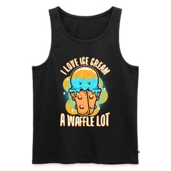 I love ice cream a waffle lot - Men's Premium Organic Tank Top - black - Front - AI Model Male 178 light (178cm)