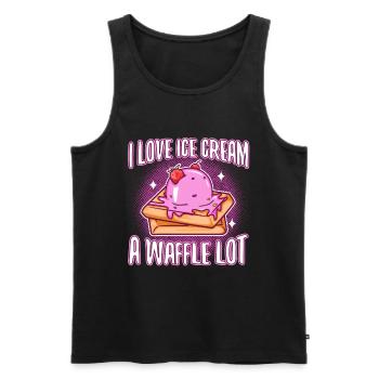 I love ice cream a waffle lot - Men's Premium Organic Tank Top - black - Front - AI Model Male 178 light (178cm)