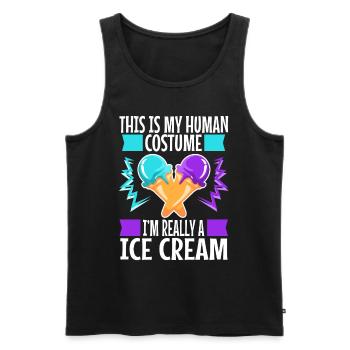 This is my human costume i'm really a ice cream - Männer Premium Bio Tank Top - Schwarz - Vorne - AI Model Male 178 light (178cm)