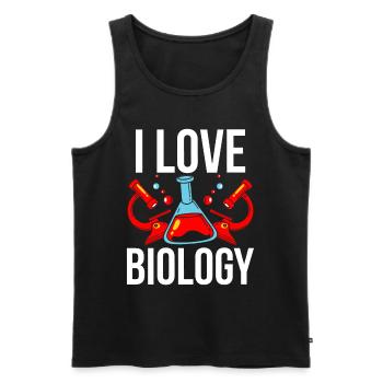 I love biology biologist biologist profession - Men's Premium Organic Tank Top - black - Front - Michal (187cm)