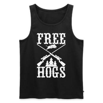 Jäger Wildschwein Jagen - Männer Premium Bio Tank Top - Schwarz - Vorne - Michal (187cm)