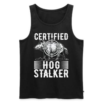 Jäger Wildschwein Jagen - Männer Premium Bio Tank Top - Schwarz - Vorne - Michal (187cm)