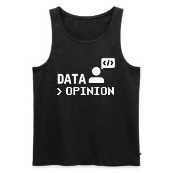Data > Opinion Programmer Coder Coding Code - Men's Premium Organic Tank Top - black - Front - Michal (187cm)