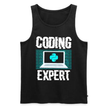 Coding Expert Coder Programming Programmer - Men's Premium Organic Tank Top - black - Front - AI Model Male 178 light (178cm)