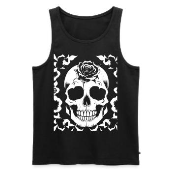 Horror Skull Skull Art Skull Gothic Heavy Metal - Men's Premium Organic Tank Top - black - Front - Michal (187cm)