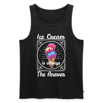 Ice cream is always the answer - Männer Premium Bio Tank Top - Schwarz - Vorne - Michal (187cm)