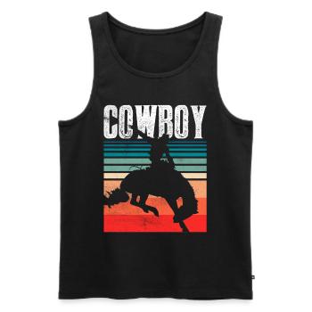 Cowboy Sprüche Süß Cowboys Texas - Männer Premium Bio Tank Top - Schwarz - Vorne - Michal (187cm)