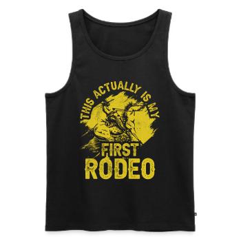 C’est en fait mon premier cowboy de rodéo mignon - Débardeur bio Premium Homme - noir - Devant - Michal (187cm)