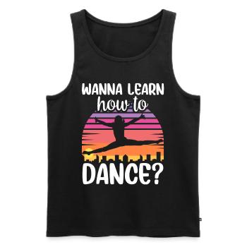 Voulez-vous apprendre à danser professeur de danse à l’école de danse - Débardeur bio Premium Homme - noir - Devant - AI Model Male 178 light (178cm)