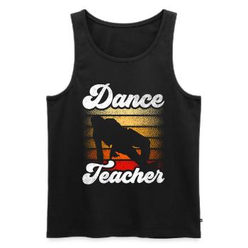 Professeur de danse Professeur de danse Cours de danse École de danse - Débardeur bio Premium Homme - noir - Devant - Michal (187cm)