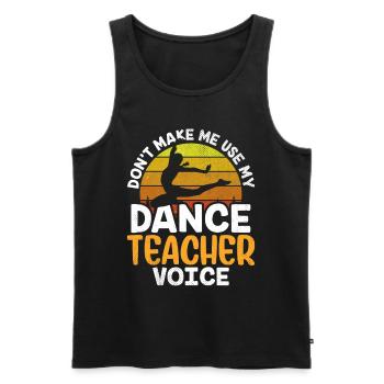 Mon professeur de danse Voix Professeur de danse École de danse - Débardeur bio Premium Homme - noir - Devant - AI Model Male 178 light (178cm)
