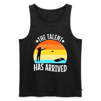 The Talent has arrived cornhole - Men's Premium Organic Tank Top - black - Front - Michal (187cm)