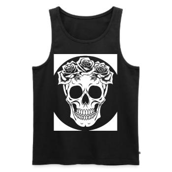 Horror Skull Skull Art Skull Gothic Heavy Metal - Men's Premium Organic Tank Top - black - Front - Michal (187cm)