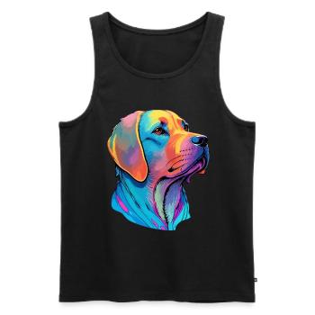Labrador Color Splash Dog - Artful Dog Love - Men's Premium Organic Tank Top - black - Front - Michal (187cm)