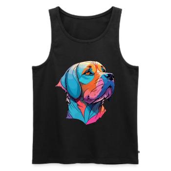Labrador Dog Pop Art Dog Lover Dogs - Men's Premium Organic Tank Top - black - Front - Michal (187cm)
