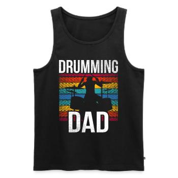 Schlagzeuger Vater Schlagzeugspielen Schlagzeug - Männer Premium Bio Tank Top - Schwarz - Vorne - Michal (187cm)