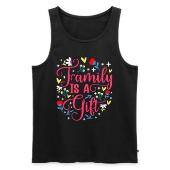 Family is a gift related to family reunions - Men's Premium Organic Tank Top - black - Front - AI Model Male 178 light (178cm)