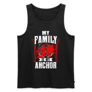 Ma famille est ma réunion de famille d’ancrage - Débardeur bio Premium Homme - noir - Devant - Michal (187cm)