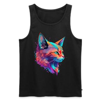 Chats Pet Art Mignon Chat Mignon Chaton - Débardeur bio Premium Homme - noir - Devant - Michal (187cm)