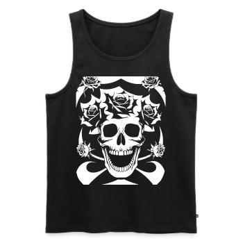 Horror Schädel Schädel Kunst Schädel Gothic Heavy Metal - Männer Premium Bio Tank Top - Schwarz - Vorne - AI Model Male 178 light (178cm)
