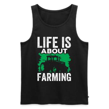 La vie est une question d’agriculture, d’agriculteur, d’agriculteur - Débardeur bio Premium Homme - noir - Devant - AI Model Male 178 light (178cm)