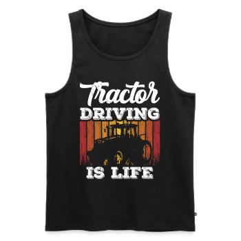 Tractor driving is life farmer farmer farm - Men's Premium Organic Tank Top - black - Front - Michal (187cm)
