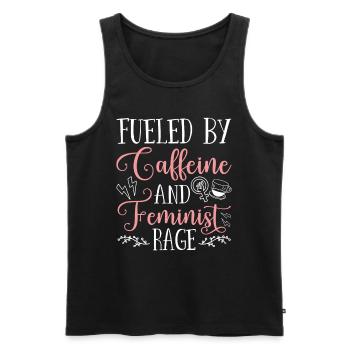Alimenté par la caféine et la rage féministe - Débardeur bio Premium Homme - noir - Devant - Michal (187cm)