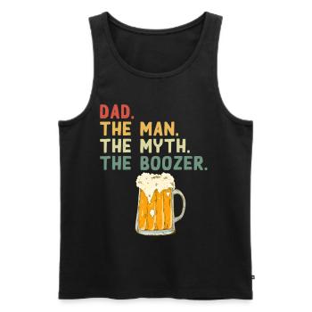 Funny Father Saying - Alcohol Loving Dad - Men's Premium Organic Tank Top - black - Front - AI Model Male 178 light (178cm)