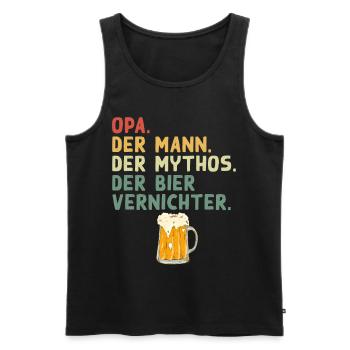 Opa - Bierliebhaber Lustiger Spruch Design - Männer Premium Bio Tank Top - Schwarz - Vorne - Michal (187cm)
