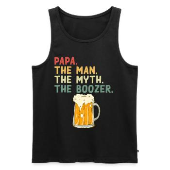 Lustiger Vater Spruch - Alkoholiker Papa - Männer Premium Bio Tank Top - Schwarz - Vorne - Michal (187cm)
