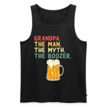 Grandfather - The Man, the Legend, the Drinker - Men's Premium Organic Tank Top - black - Front - Michal (187cm)