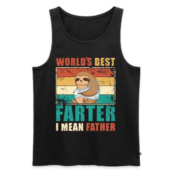 Father World's Best Fart Funny Father's Day Saying - Men's Premium Organic Tank Top - black - Front - AI Model Male 178 light (178cm)