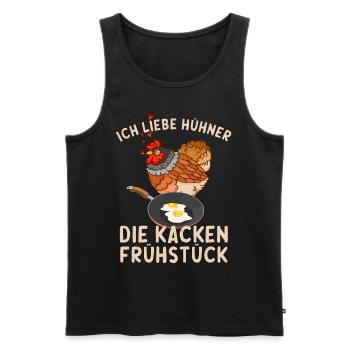 Ich liebe Hühner die kacken Frühstück Lustig Huhn - Männer Premium Bio Tank Top - Schwarz - Vorne - AI Model Male 178 light (178cm)