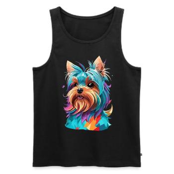 Der Yorkshire Terrier Polygon Hund Kunst Hunde - Männer Premium Bio Tank Top - Schwarz - Vorne - AI Model Male 178 light (178cm)