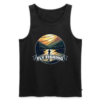 Trout Fishing in the River Vintage-inspired Fly - Männer Premium Bio Tank Top - Schwarz - Vorne - Michal (187cm)