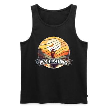 Vintage Art for Fly Fishing Enthusiasts Trout - Männer Premium Bio Tank Top - Schwarz - Vorne - Michal (187cm)