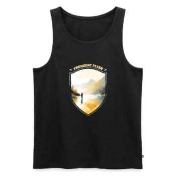 Fly Fishing Casting Art - A Canvas In Nature - Männer Premium Bio Tank Top - Schwarz - Vorne - AI Model Male 178 light (178cm)
