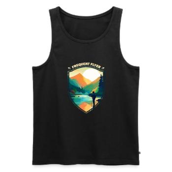 Fly Fishing Mountain Lake Perfect Cast Perfect - Männer Premium Bio Tank Top - Schwarz - Vorne - Michal (187cm)