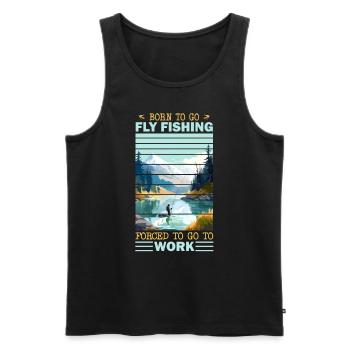 Fly Fisherman in Clear Mountain Lake Outdoor - Männer Premium Bio Tank Top - Schwarz - Vorne - Michal (187cm)