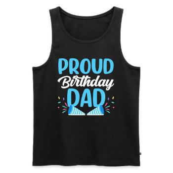 Stolzer Geburtstagspapa Vater Papi Geburtstag - Männer Premium Bio Tank Top - Schwarz - Vorne - Michal (187cm)