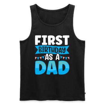 First Birthday As Daddy Daddy Dad Party - Men's Premium Organic Tank Top - black - Front - AI Model Male 178 light (178cm)