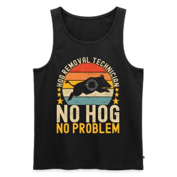 Jäger Wildschwein Jagen - Männer Premium Bio Tank Top - Schwarz - Vorne - Michal (187cm)