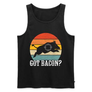 Jäger Wildschwein Jagen - Männer Premium Bio Tank Top - Schwarz - Vorne - Michal (187cm)