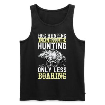 Jäger Wildschwein Jagen - Männer Premium Bio Tank Top - Schwarz - Vorne - Michal (187cm)