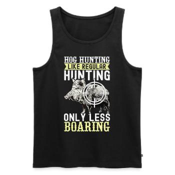 Jäger Wildschwein Jagen - Männer Premium Bio Tank Top - Schwarz - Vorne - Michal (187cm)