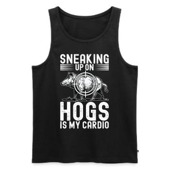 Jäger Wildschwein Jagen - Männer Premium Bio Tank Top - Schwarz - Vorne - Michal (187cm)