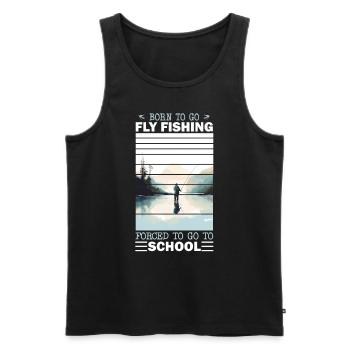 Retro Ice Fishing Adventure Born to go Fly Fishing - Männer Premium Bio Tank Top - Schwarz - Vorne - Michal (187cm)