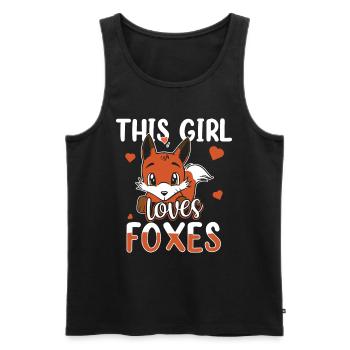 This girl loves foxes fox animal lover - Men's Premium Organic Tank Top - black - Front - AI Model Male 178 light (178cm)