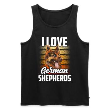 J’aime le chien de berger allemand mignon - Débardeur bio Premium Homme - noir - Devant - Michal (187cm)